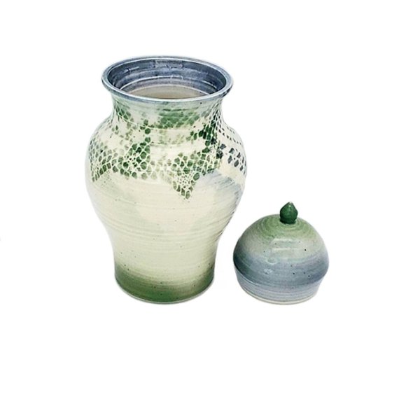 K.Ethridge Studio Art Pottery Ginger Jar Urn Blue - Picture 2 of 6